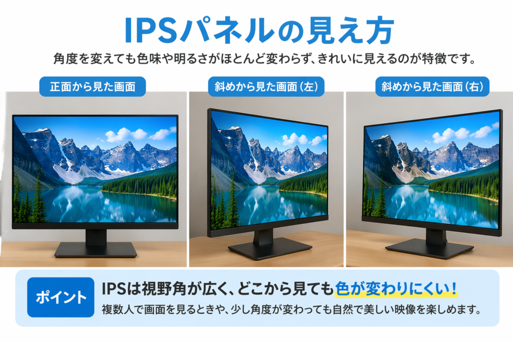 IPSパネルの見え方のイメージ